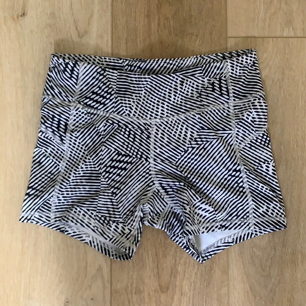 Black & white workout shorts